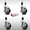 Service Caster 4'' SS Black Poly Swivel 1-3/8'' Expanding Stem Caster Set with Brake, 4PK SCC-SSEX20S414-PPUB-BLK-TLB-138-4 - alternate 2